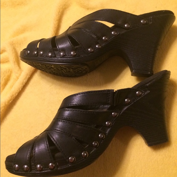 Women’s Size 8 slide on Shoes Black - Picture 3 of 5